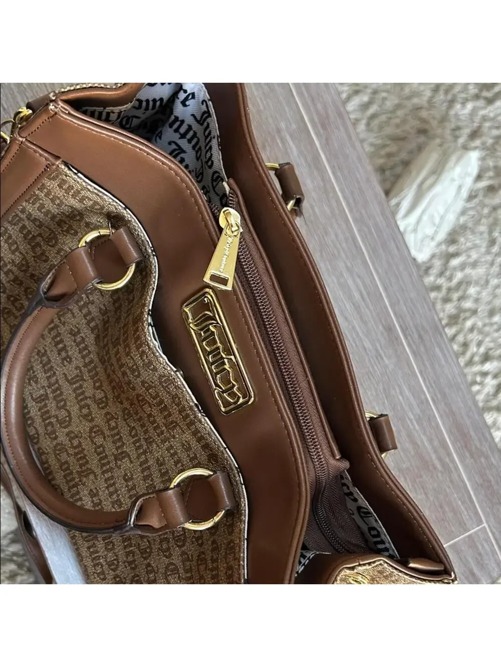 Juicy Couture Elegant Brown and Tan Satchel